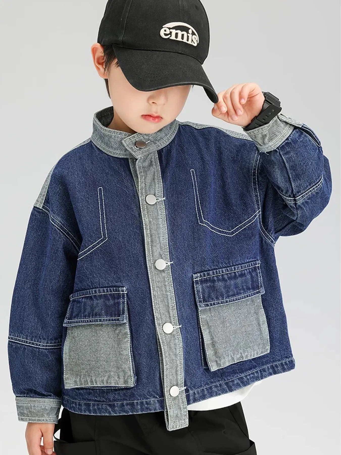 Children's Clothing Boys' Fashionable Jackets Spring and Autumn New Spring Internet Celebrity Clothing Boys' Jackets Denim Jacke