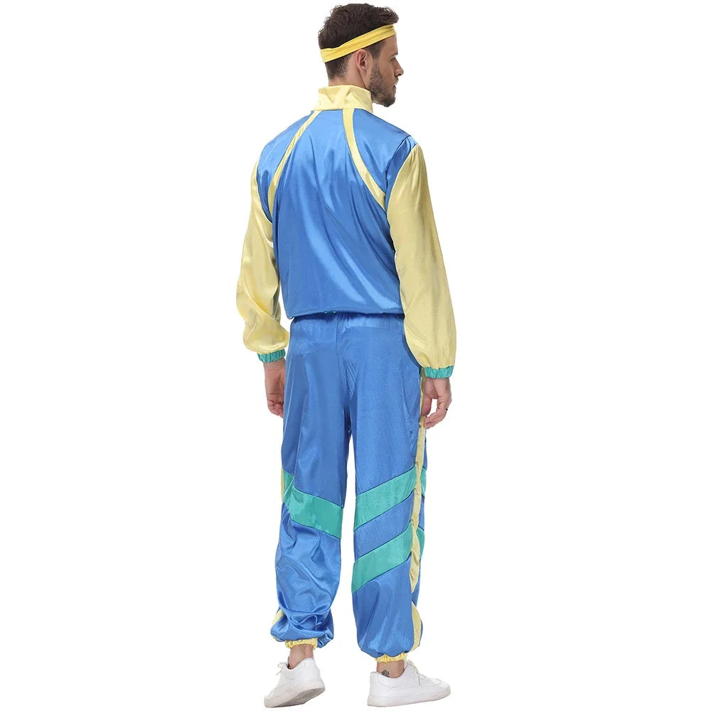 Men Vintage Hippie Costume for Adult Man Carnival Halloween Purim Party Role Playing Funny Retro 70's 80's Hippy Clothes