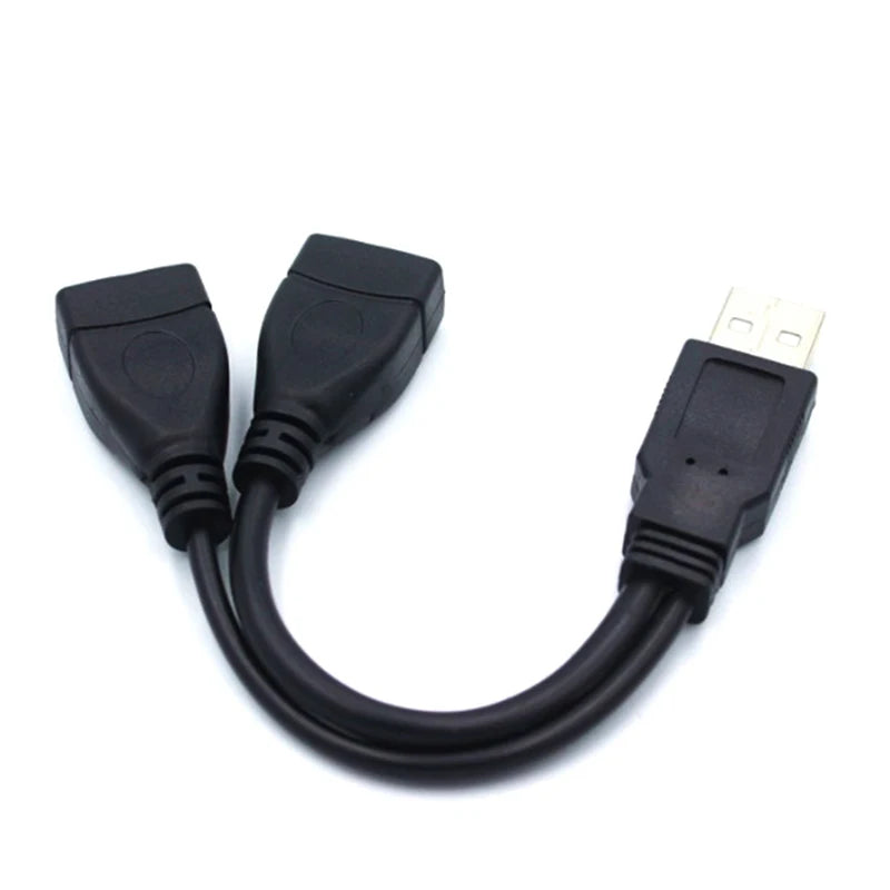 USB 2.0 Splitter Y Cable 1 Male to 2 Female Extension Cord Power Adapter Converter for PC Car Data Transmission Charging