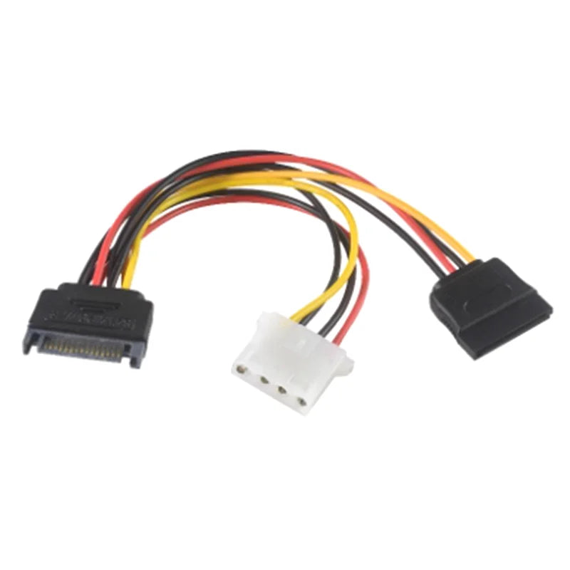 High-Quality SATA 15pin Power Supply to SATA 15pin and IDE 4pin Power Splitter Cables for Motherboards and Hard Drives