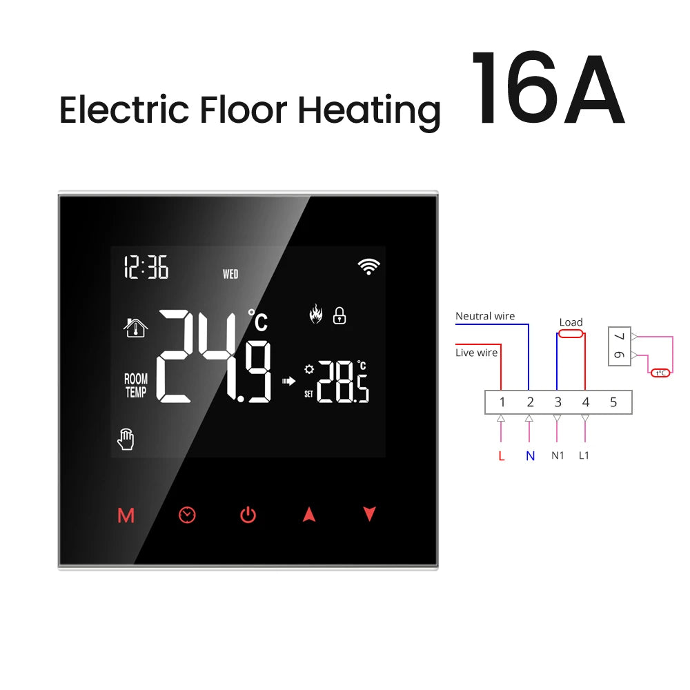 AVATTO Tuya WiFi/ZigBee Smart Thermostat,Electric Floor Heating Water/Gas Boiler Controller Works With Alexa,Google Home,Alice