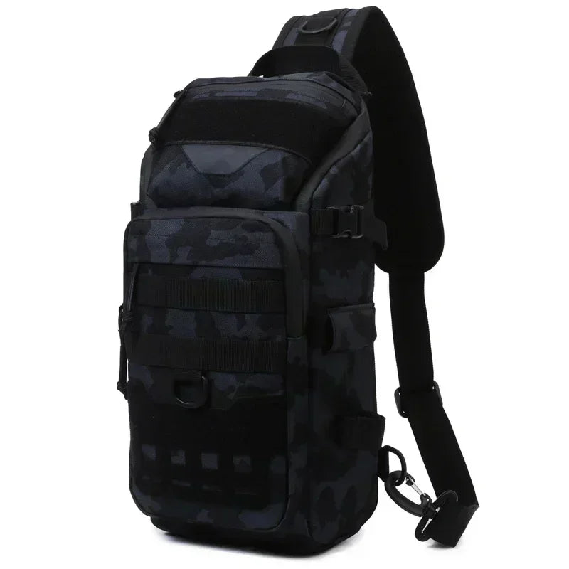 TINSOL Waterproof Fishing Shoulder Bag Outdoor Sports Cycling Crossbody Chest Single Backpack Travel Climbing Camping Tactical