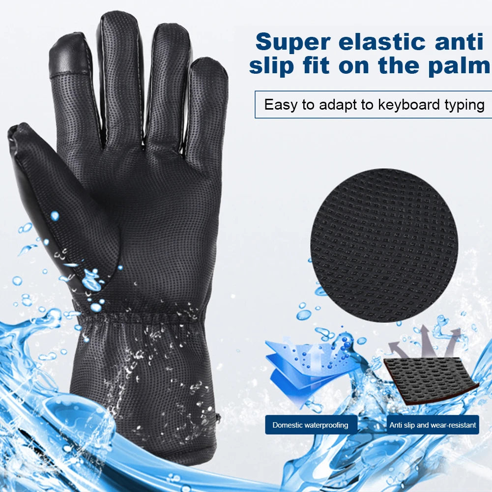 Rechargeable Heated Gloves 3 Temperature Levels Heating Gloves Battery Powered Heating Gloves for Outdoor Cycling Skiing Hiking