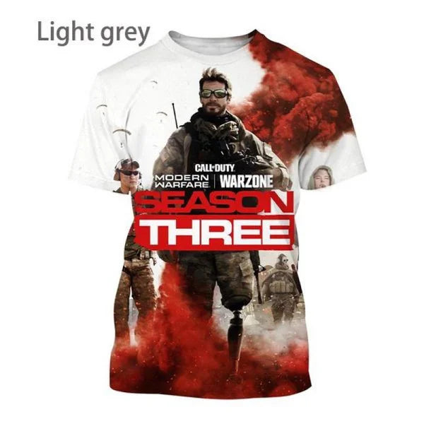 Call of Duty Warzone 3D Printed T-shirt Casual Summer Fashion Oversized Shooting Game Men and Women T-shirt Short Sleeve Top