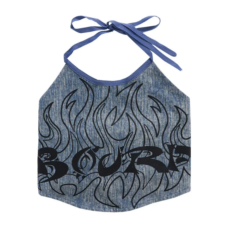 2025 Children's Costume Performance Clothes Fashion Street Style Cool Girl Hip Hop Jean Tops Clothing Hiphop Outfit Denim Dance