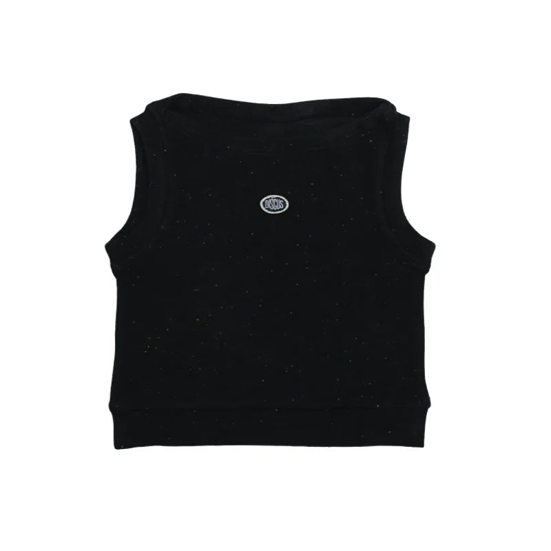 RomperDew Children's Suits Girls Sleeveless T-shirt Summer Children's Trousers Girls Vests Organic Cotton Baby Clothes T-Shirts