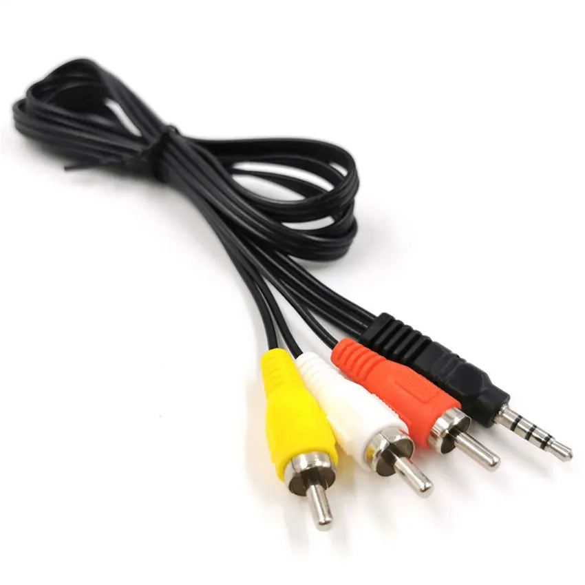 3.5mm Jack Plug Male To 3 RCA Adapter 3.5 To RCA Male Audio Video AV Cable Wire Cord High Quality