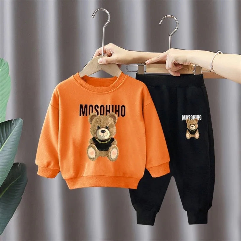 Children's Clothing Boy Sets Spring Autumn Mother Kids Girls Outfits Suits Baby Cute Sports Hoodie Trousers 2pcs Toddler Clothes