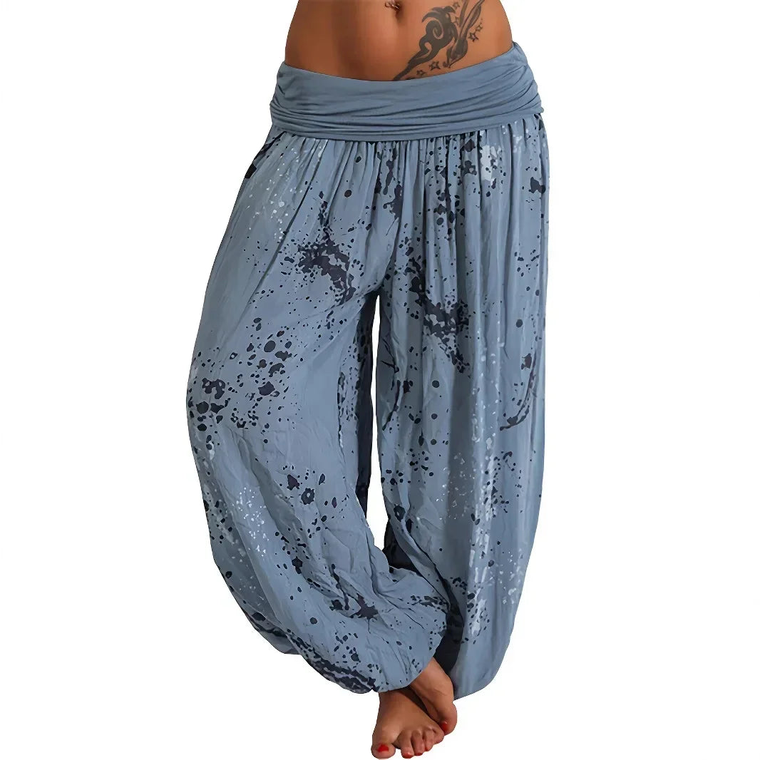 Women New Fashion Floral Print Harem Pants Yoga Pants Ladies Loose Fit Casual Wide Leg Long Trousers Sports Pants