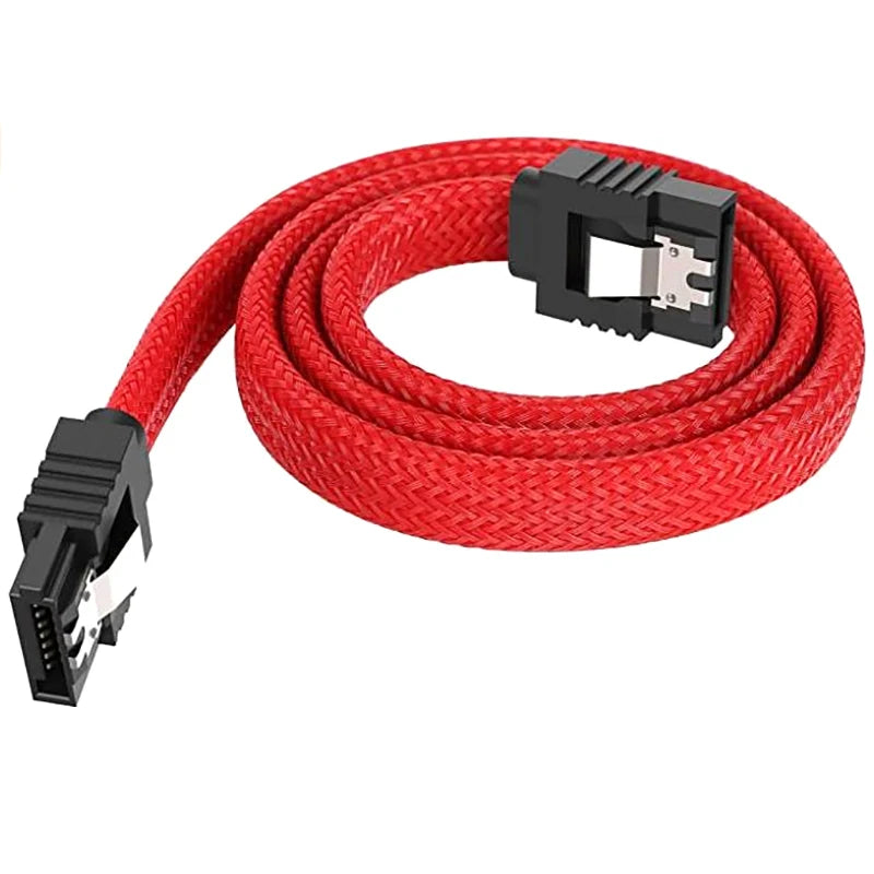 SATA 3.0 III SATA3 7pin Data Cable 6Gb/S SSD Cables HDD Hard Disk Drive Cord Line With Nylon Premium Sleeved