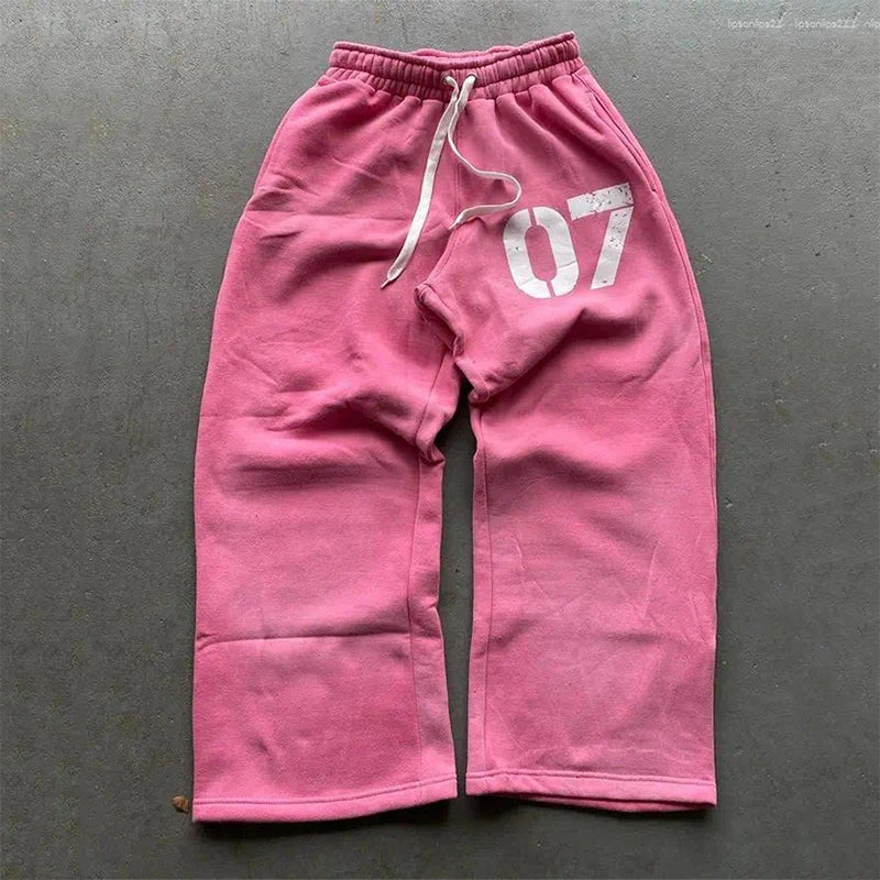 ropa hombre American Retro Knitted Pants Men Y2k Street Harajuku Oversized Trousers Loose Casual Wide Leg Pants Women Sweatpants