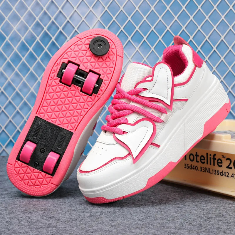 Roller Skate Shoes Kids Autumn Children Fashion Casual Sports Toy Gift Games Boys 4 Wheels Sneakers Girls Walking Boots
