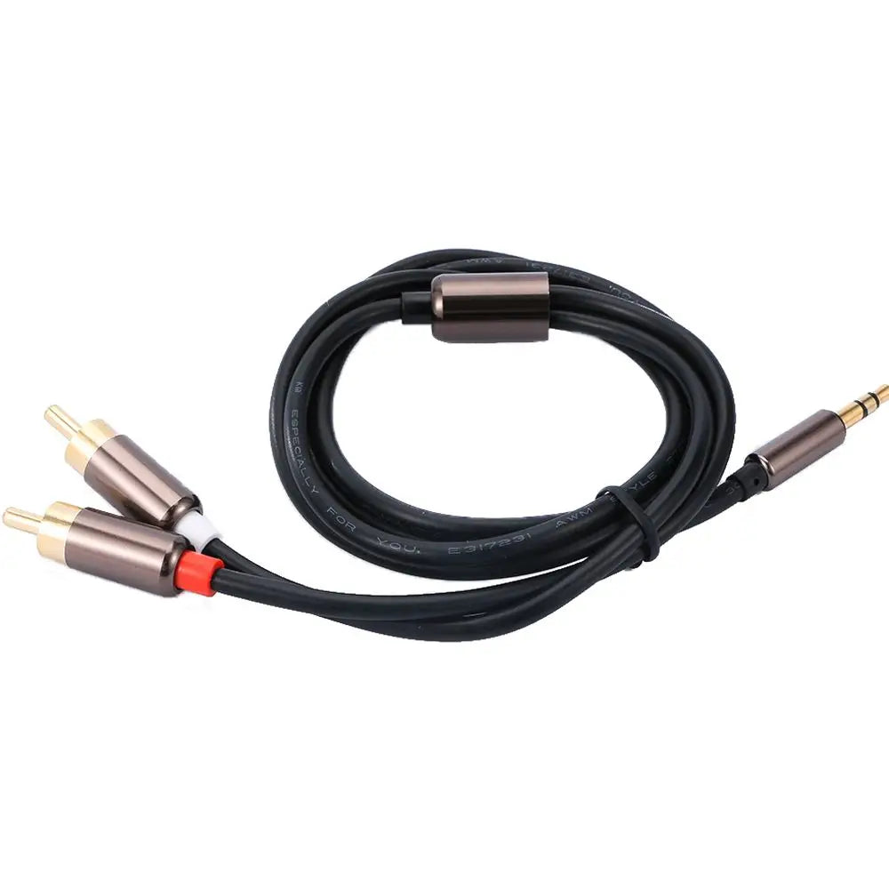 TV Computer 3.5mm Jack Speaker Headphone Amplifier RCA Cable 3.5 To 2RCA Splitter Audio Cable