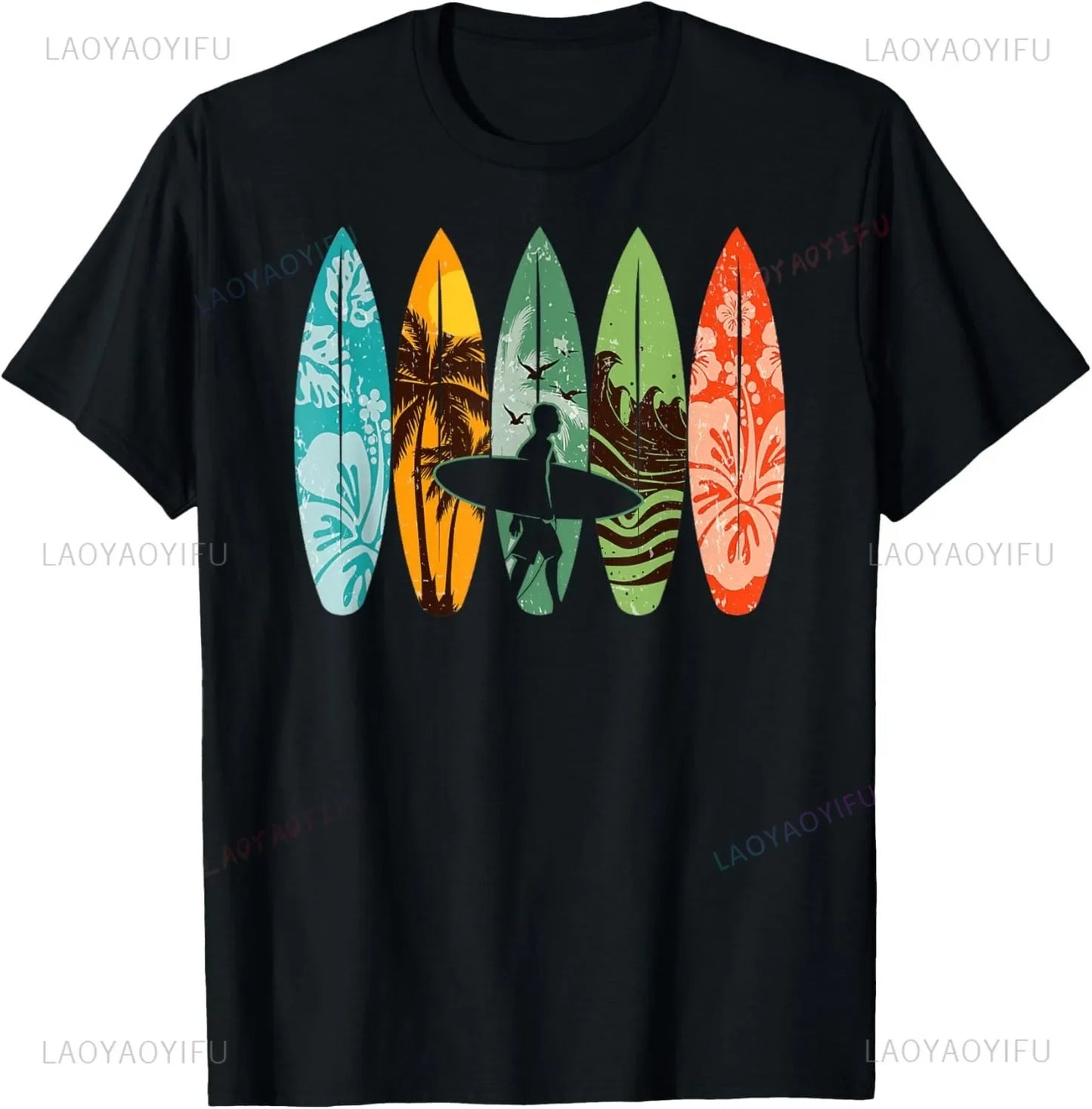 Surfing Apparel - Surfer Surf T-Shirt Men Clothing Tops Streetwear Graphic T Shirts Camisetas Vintage T Shirt Ropa Hombre