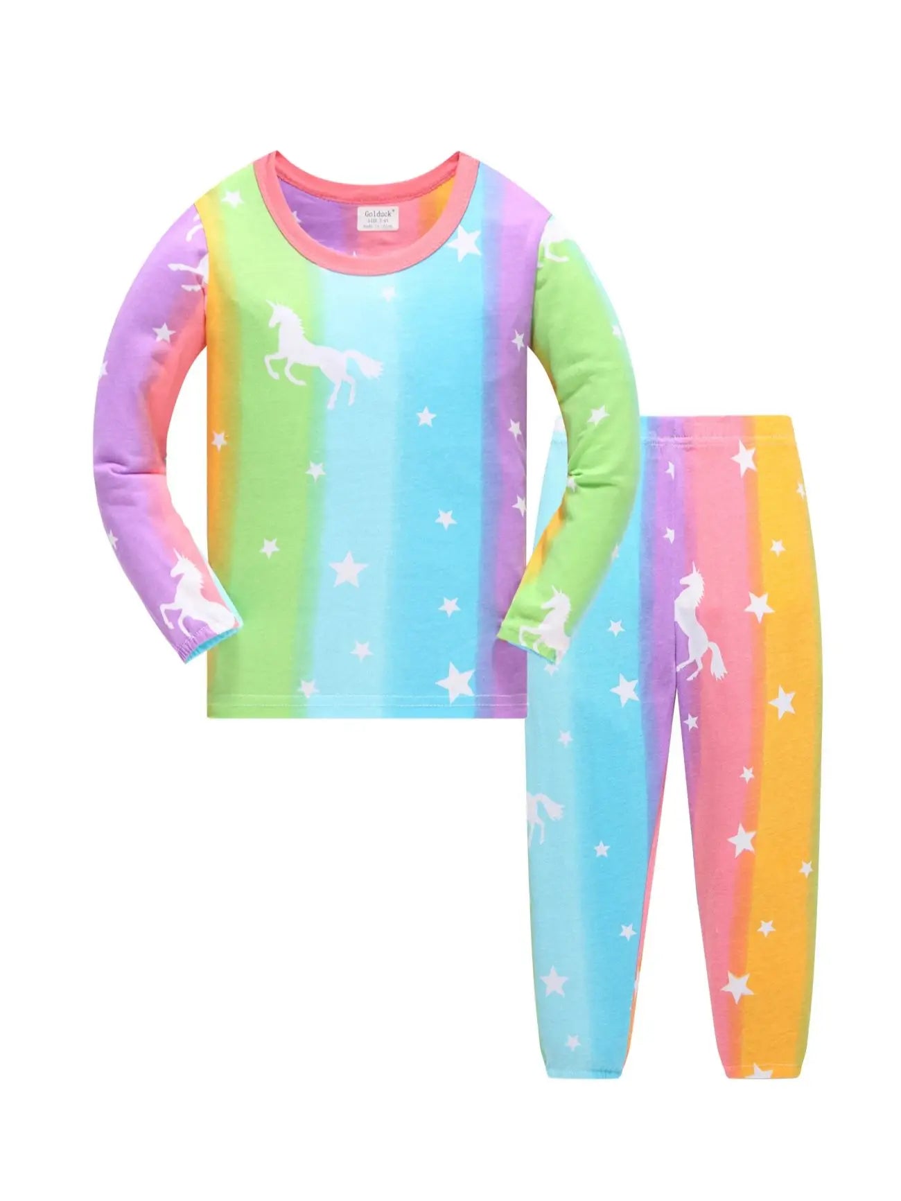 Children's clothing Spring and Autumn long sleeved long pants underwear set Pajama set Girls' colorful unicorn home clothes set