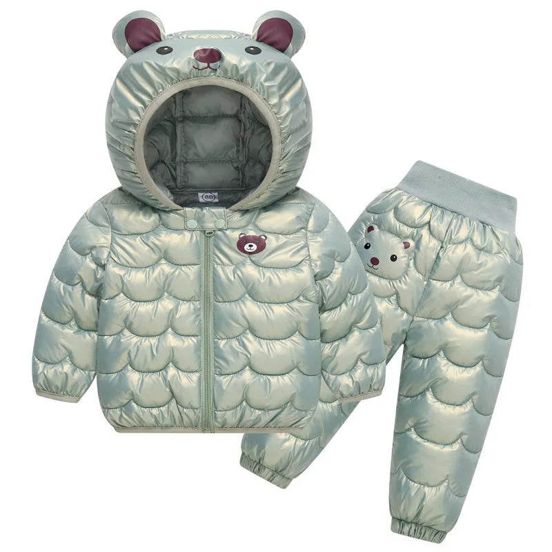 Coat Suit Children's Wadded Little Kids' Two-Piece Suit Baby Winter Clothes Cotton-Padded Jacket