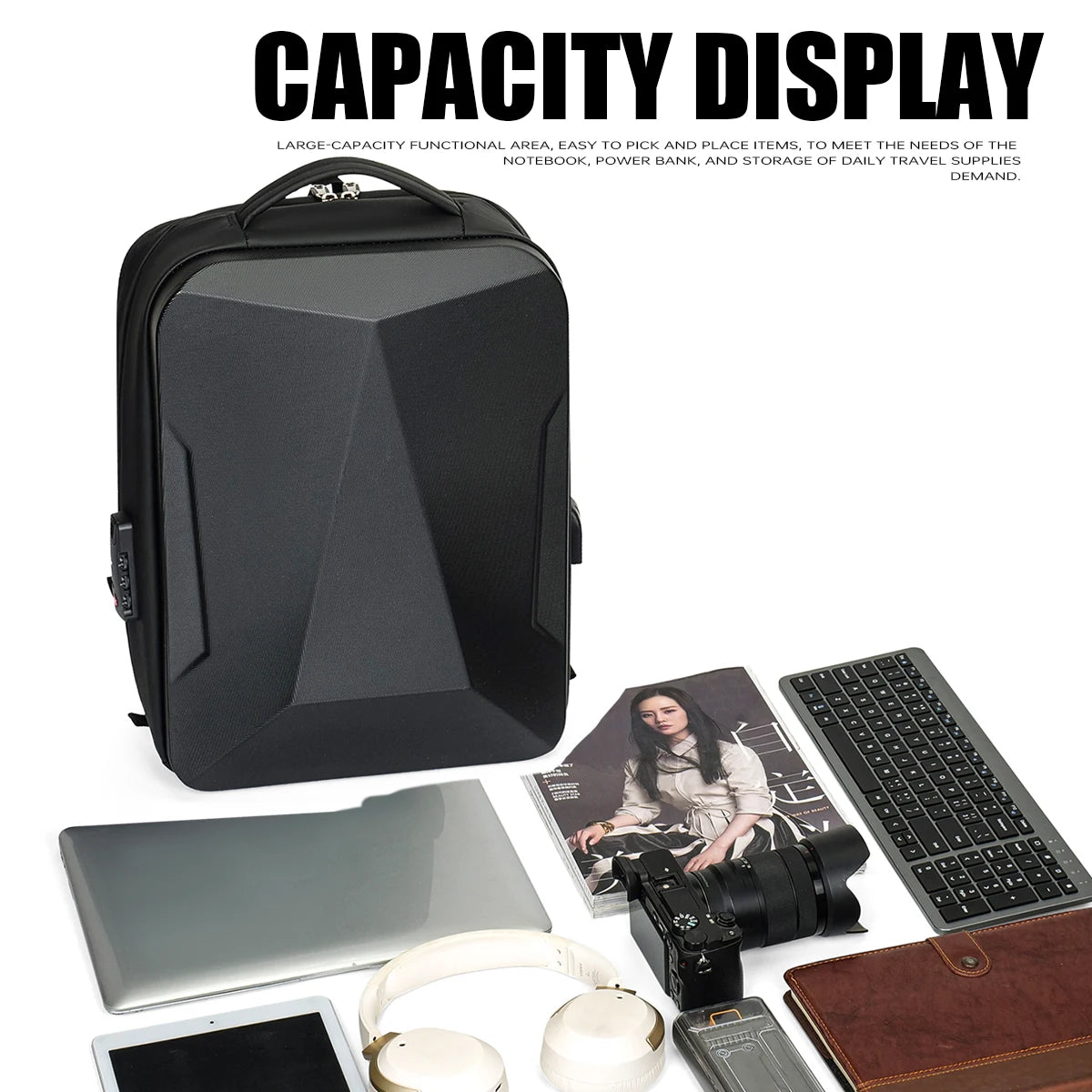 Backpack Men's Expandable Computerbag Large Capacity Business Travel Business Trip Luggage Bag E-Sports Game Hard Shell Backpack