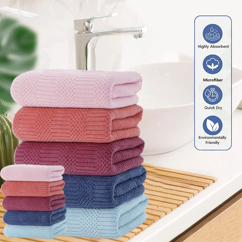 Two-piece High Density Coral Velvet Towel Bath Towel Mother Set Thickened Absorbent Soft Gift Home Towels Bathroom
