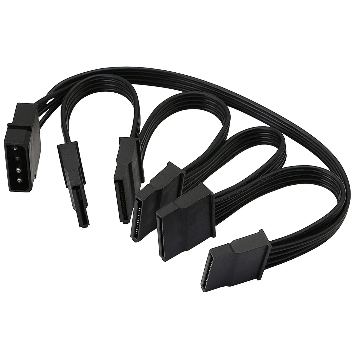 SATA 15-Pin Power Adapter Line Large IDE 4P Male to 5 SATA 15 Pin Female Power Extension Cable Splitter IDE to SATA Connector