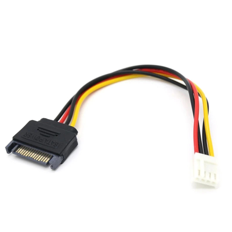 2Pcs 15pin Sata Male to 4pin Floppy FDD Female Power Converter Adapter Cable Sata Power 15p to 4p Connector 20cm/7.87in