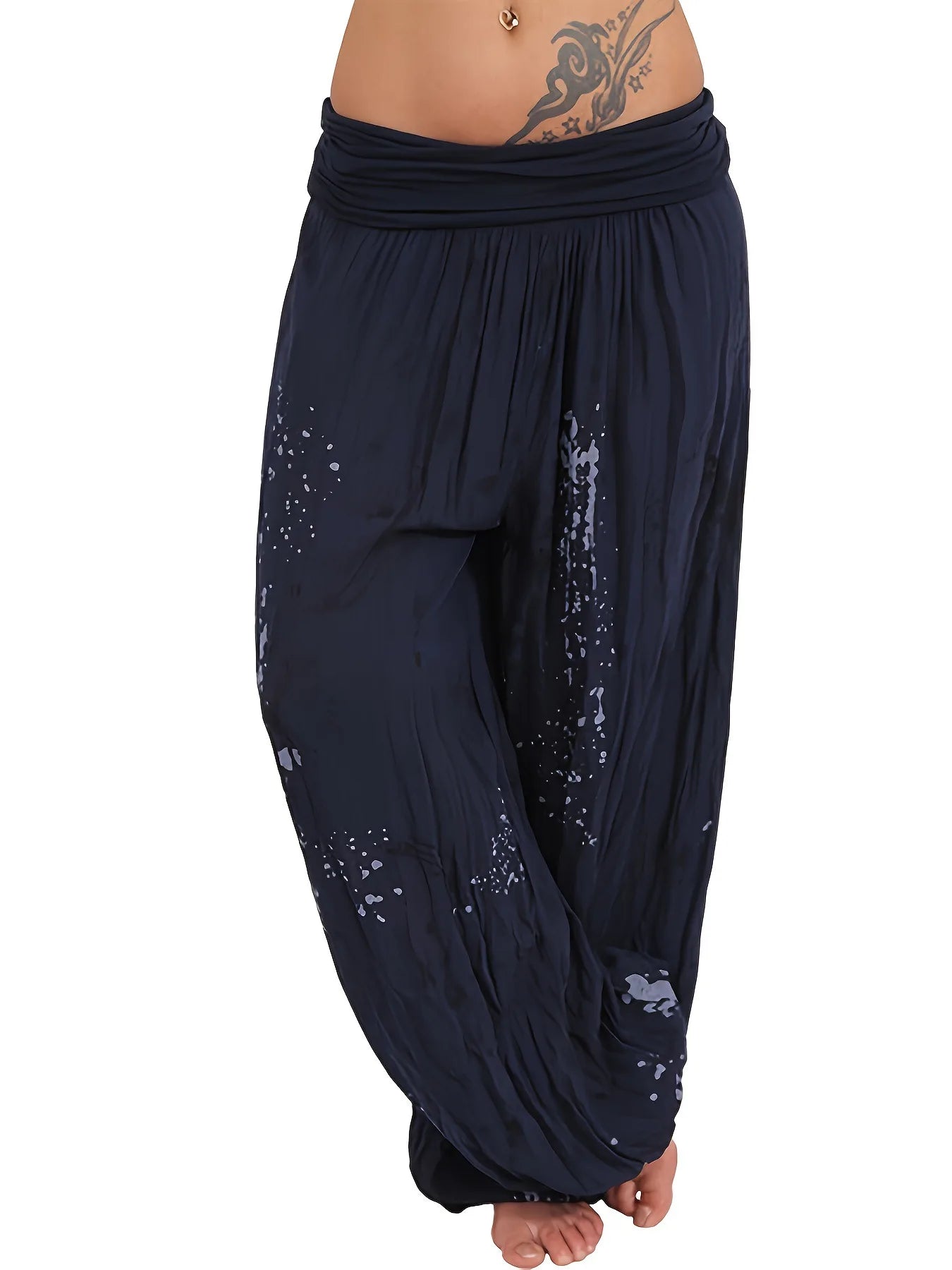 Women New Fashion Floral Print Harem Pants Yoga Pants Ladies Loose Fit Casual Wide Leg Long Trousers Sports Pants