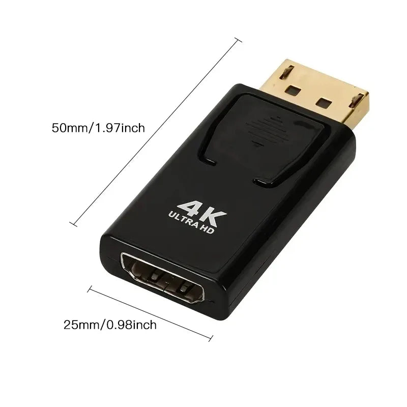 4K DP DisplayPort to HDMI-compatible Adapter Converter Display Port DP to HDMI-compatible HDTV Adapter Video Audio PC Laptop
