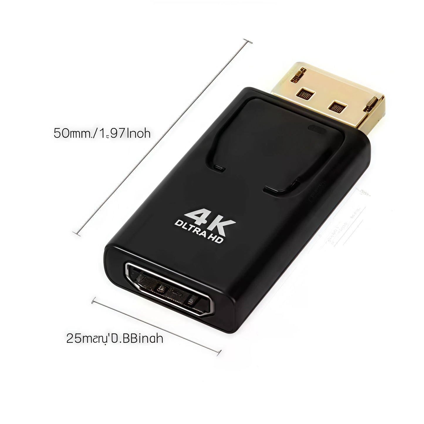 4K DisplayPort to HDMI Adapter - DP to HDMI Converter for PC/Laptop/Monitor Supports Ultra HD Video/Audio