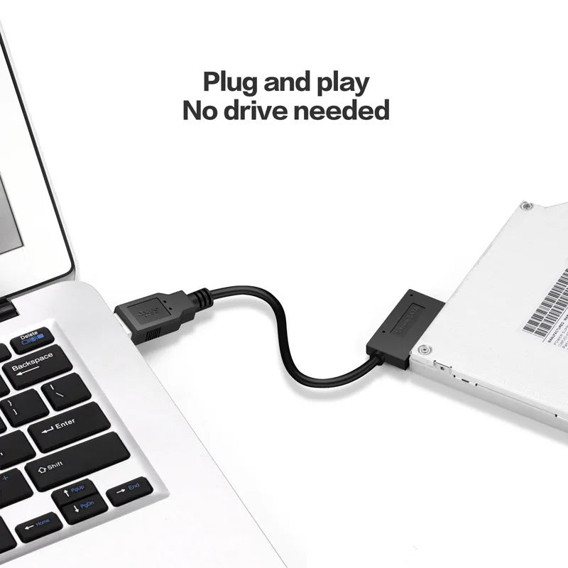 Sata to USB 3.0 7+6PIN 13Pin Adapter Converter Cable Quick Data Transfe For Laptop Optical Drive CD/DVD ROM Slimline Drive