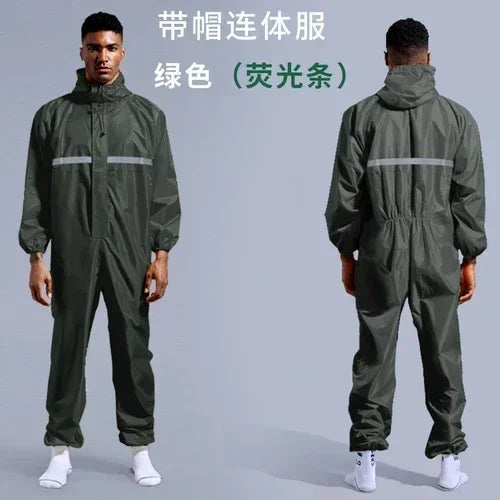 Raincoat /Conjoined Men Raincoat/overalls Men and Women Fission Rain Suit Rain Coat Hooded Womens Raincoat