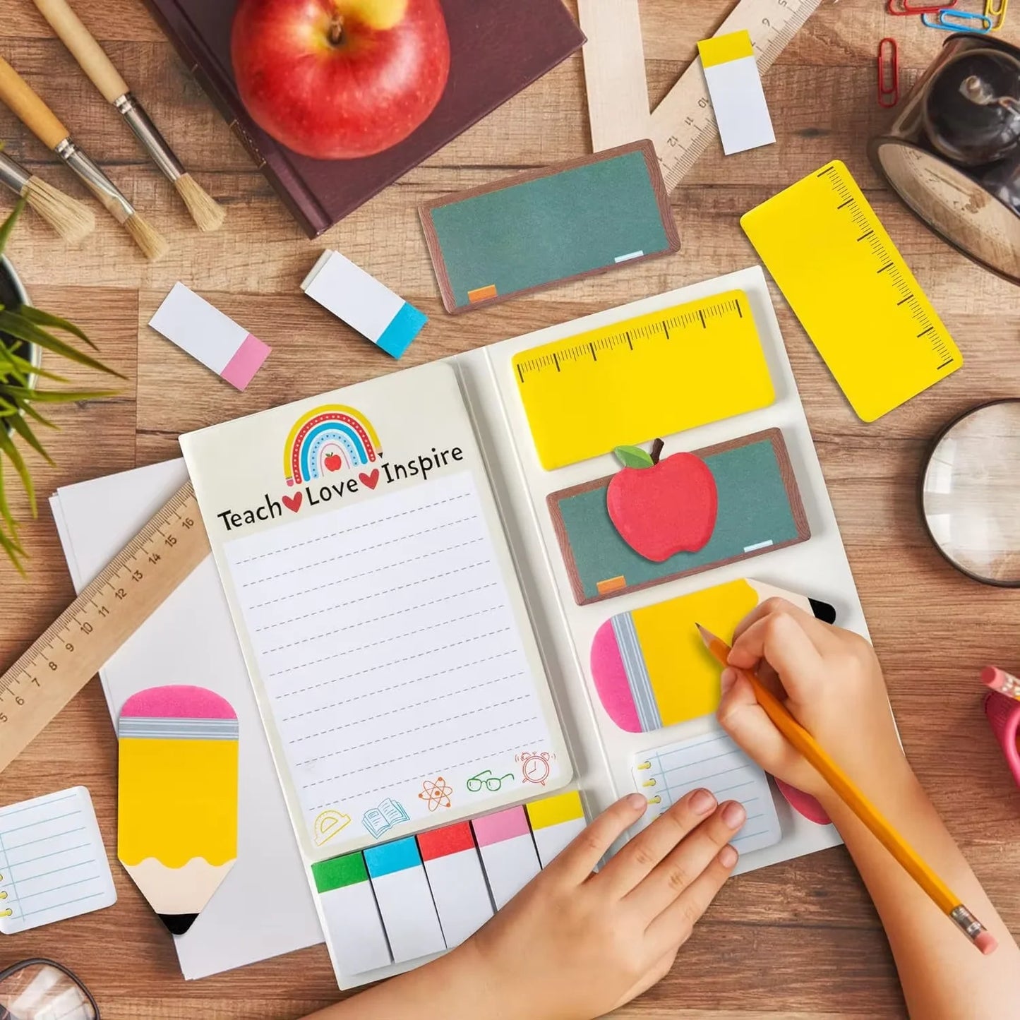 Teachers' Day Theme Sticky Note Combination This multi-piece set of cute school themed handbill stickers cartoon Sticky notes