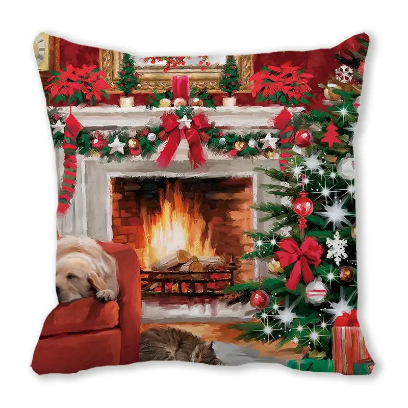 New Years Gifts Christmas Ornaments Pillow Cases Merry Home Decorations Cushion Covers