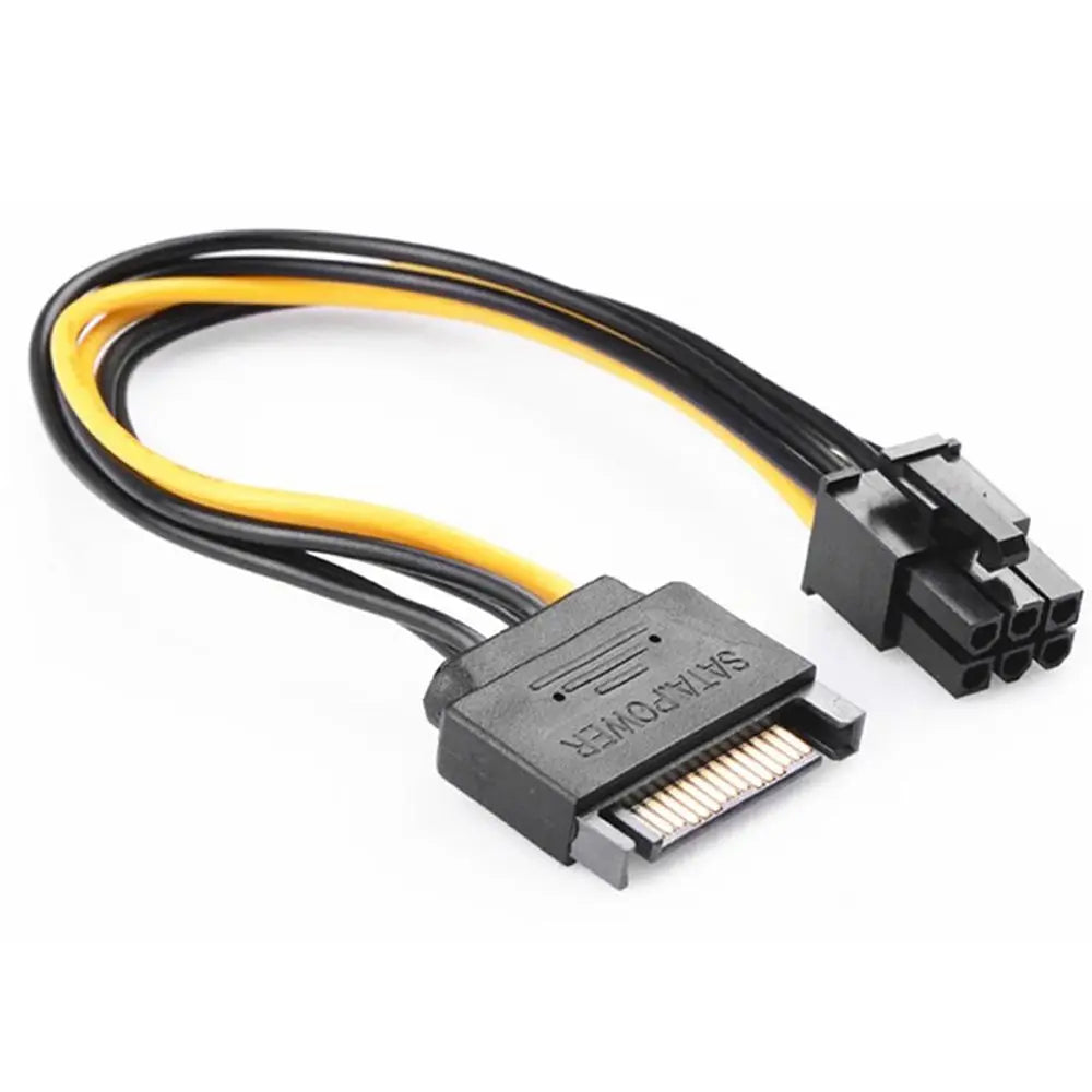 Cable Male to Female 15 Pin To 6 Pin SATA Power Cable Video Card Power Cable Graphics Card Power Cord SATA Adapter Cable