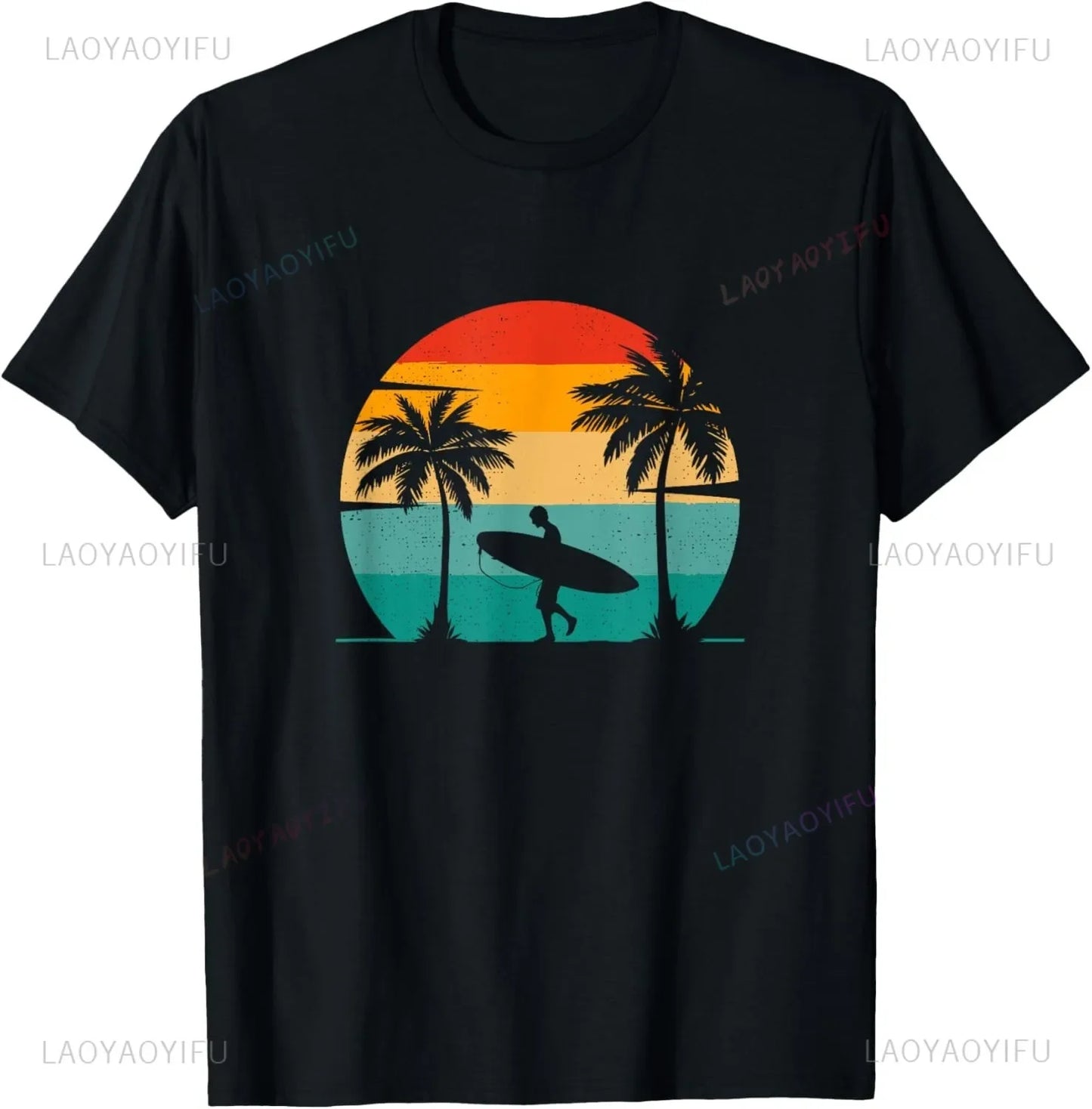 Surfing Apparel - Surfer Surf T-Shirt Men Clothing Tops Streetwear Graphic T Shirts Camisetas Vintage T Shirt Ropa Hombre