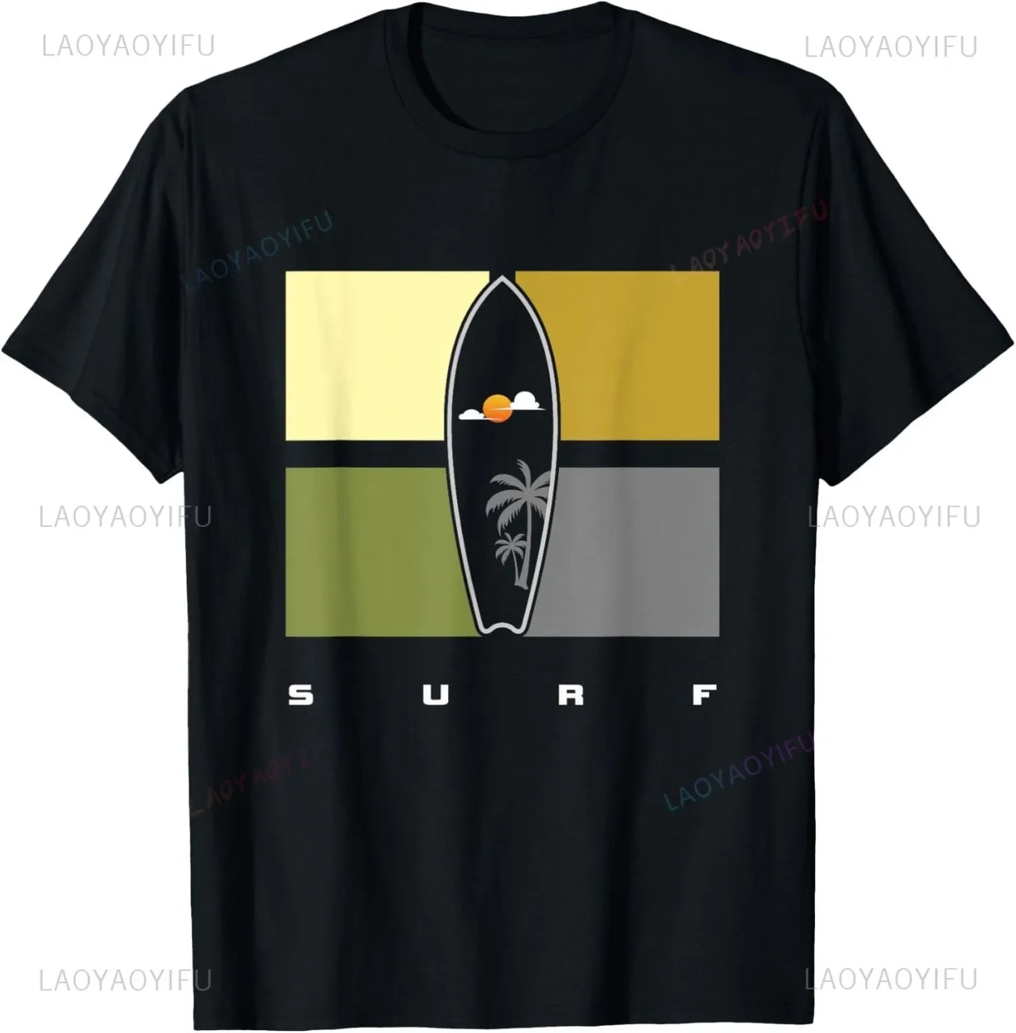 Surfing Apparel - Surfer Surf T-Shirt Men Clothing Tops Streetwear Graphic T Shirts Camisetas Vintage T Shirt Ropa Hombre