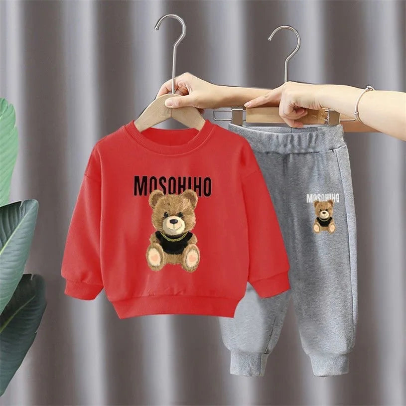 Children's Clothing Boy Sets Spring Autumn Mother Kids Girls Outfits Suits Baby Cute Sports Hoodie Trousers 2pcs Toddler Clothes