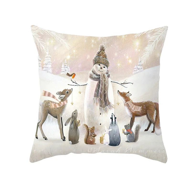 New Years Gifts Christmas Ornaments Pillow Cases Merry Home Decorations Cushion Covers