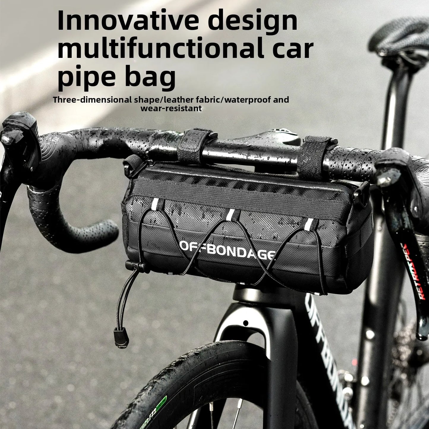 OFFBONDAGE Bike Bag Portable Handlebar Multi-purpose Large Capacity Backpack MTB Road Cycling Frame Tube Bag Elastic Band
