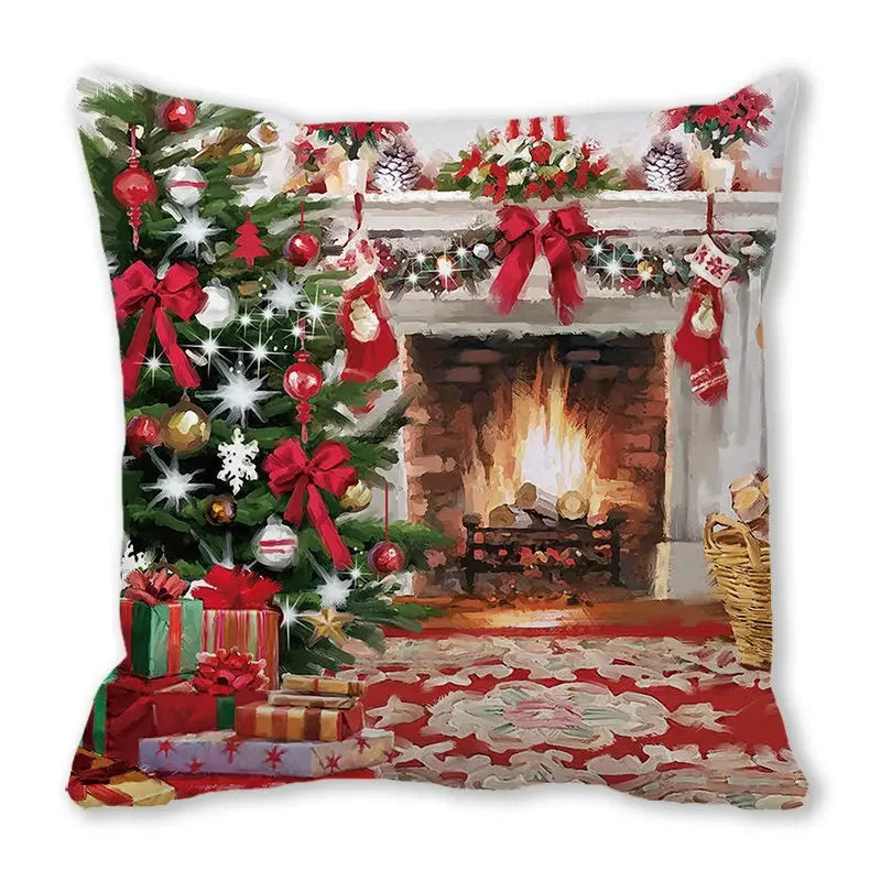 New Years Gifts Christmas Ornaments Pillow Cases Merry Home Decorations Cushion Covers