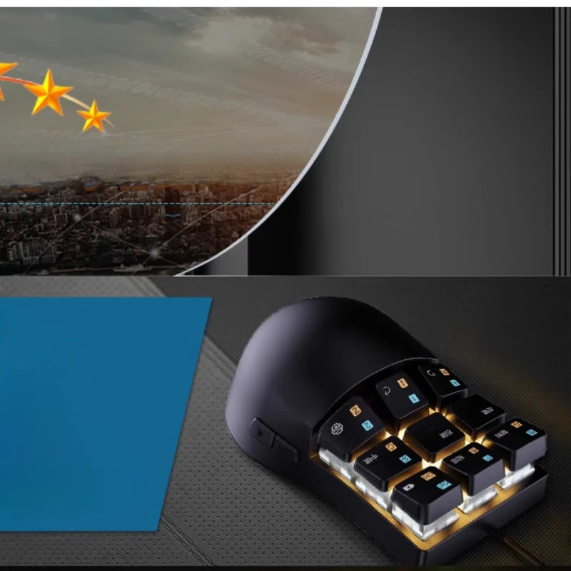 Wired Multi Button Mouse for Competitive Gaming Customized 9 Main Buttons and Side Scroll Wheel Design Professional Game Engine