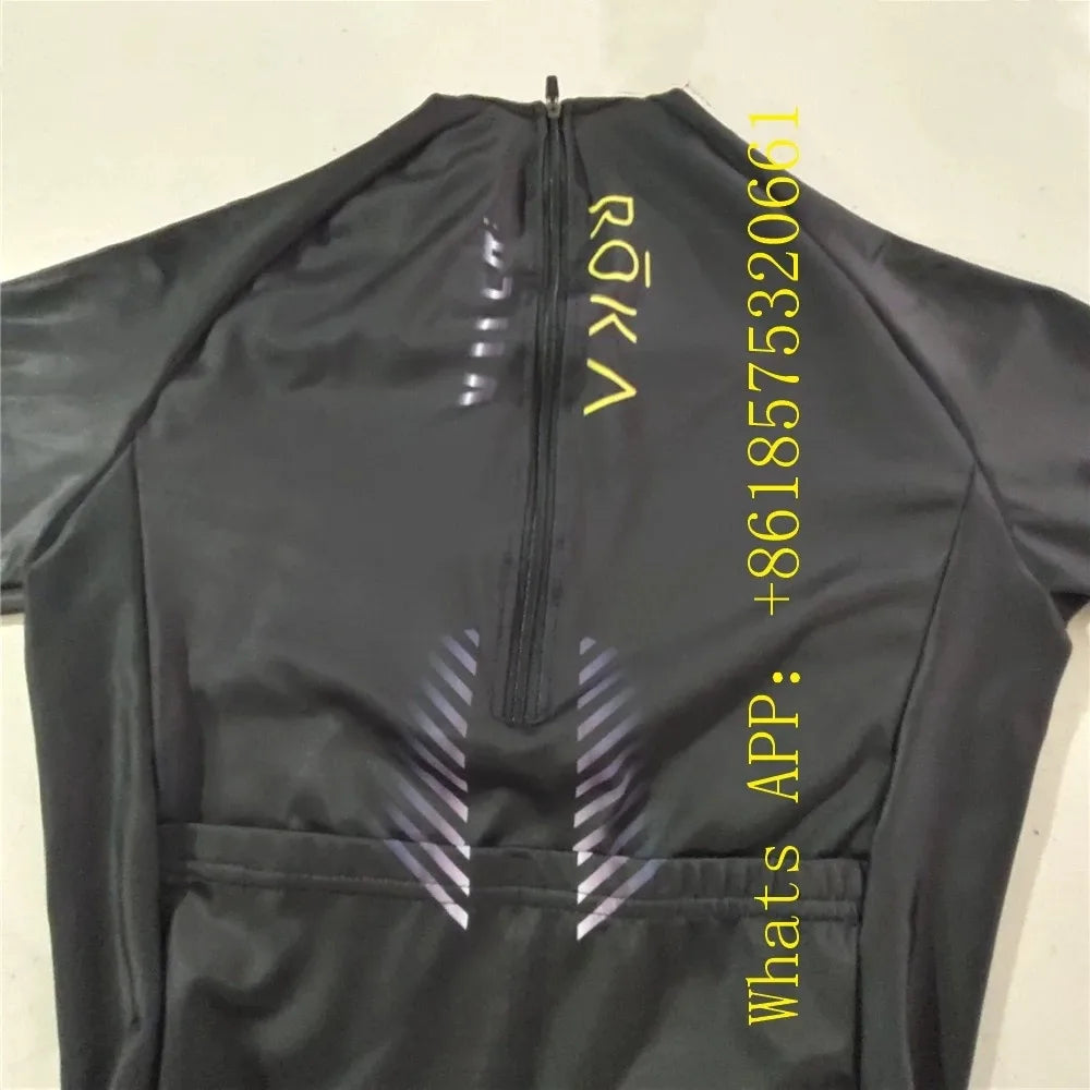 ROKA Triathlon Suit Men Short Sleeve Cycling Jersey Jumpsuit Triathlon Speedsuit Trisuit Ciclismo Hombre Ropa Running Clothing