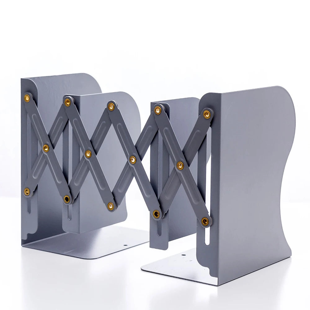 4 Color Telescopic Book Stand,Folding Bookshelf,Metal Book Stand Scalable Metal Bookends Desk Book Organizing, Student Supplies
