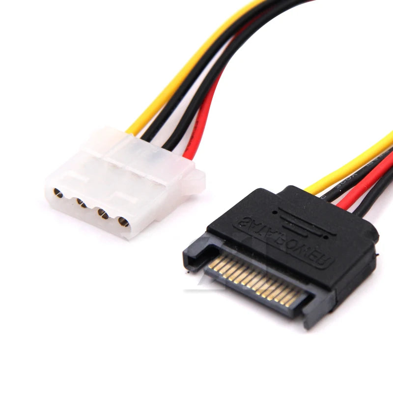 4 Pin Molex IDE To 15 Pin SATA Power Cable Male To Female SATA Extension Cord Hard Drive Disk Power Supply Cable Adapter For PC