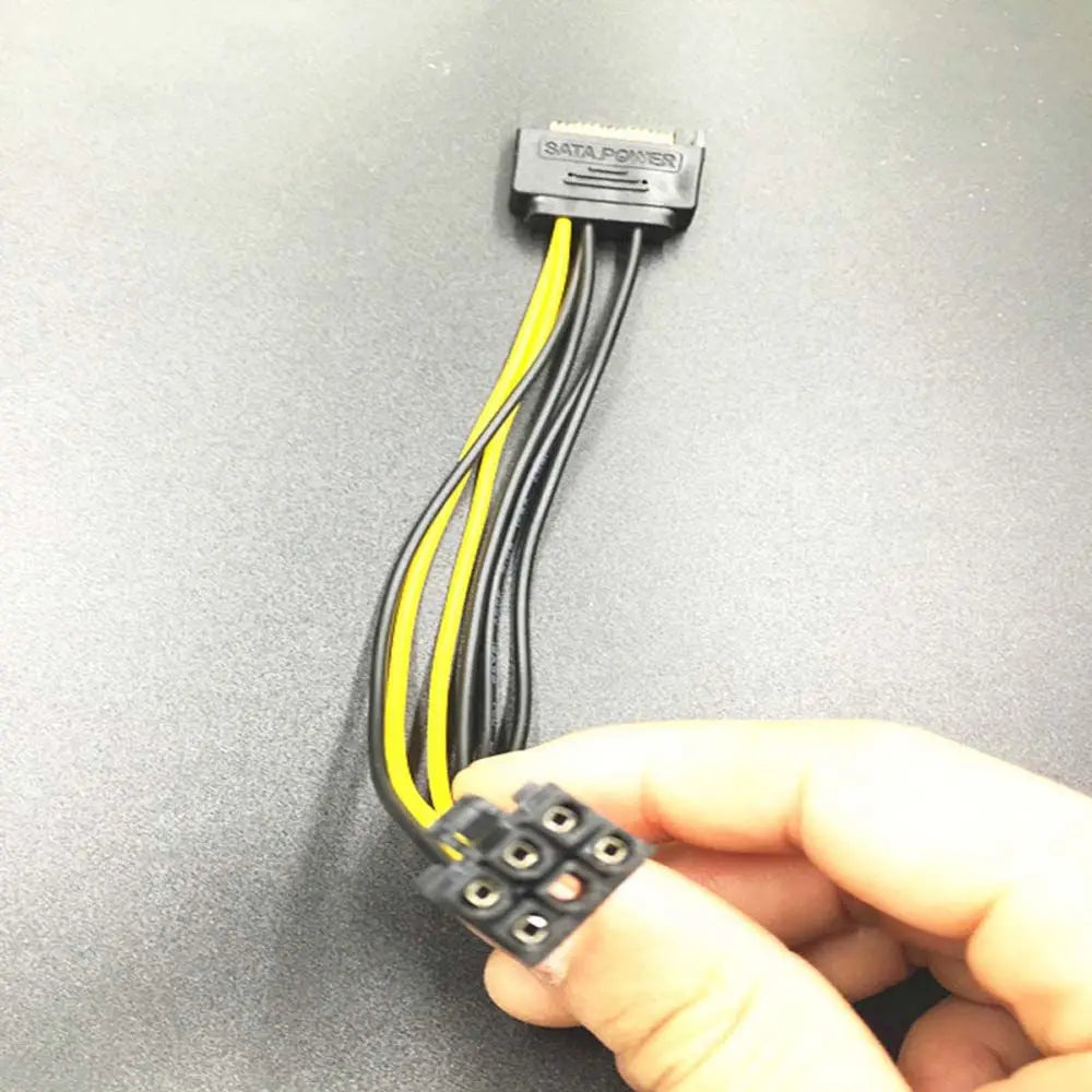 SATA To 6 Pin PCI Express 15 Pin To 6 Pin SATA Adapter Cable SATA Power Cable Graphics Card Power Cord Video Card Power Cable