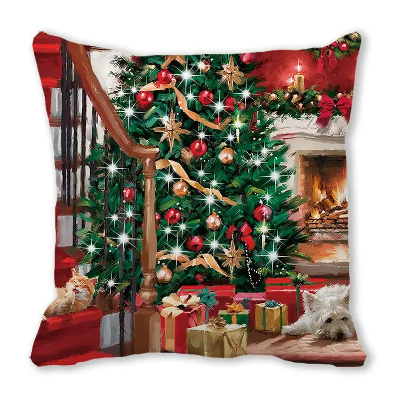 New Years Gifts Christmas Ornaments Pillow Cases Merry Home Decorations Cushion Covers