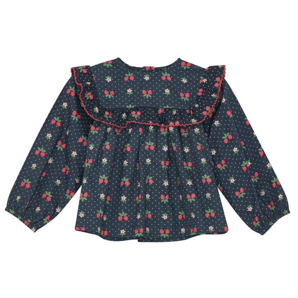 2025 New Kids Girls Clothes AW New Toddler FL Cute Bow Strawberry Printed Dresses Denim Vest Dress Jeans Children Clothing