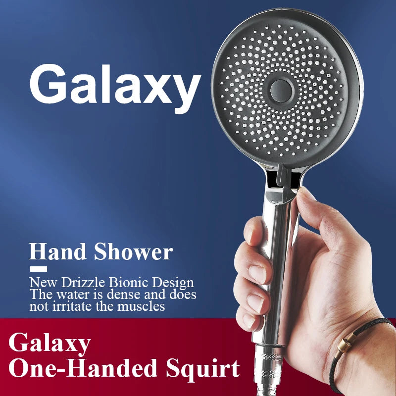 Shower Head 3 Mode Rainfall ABS Round High Pressure Turbo Spray Nozzle Adjustable Black Eco Shower Bathroom Accessories FR102