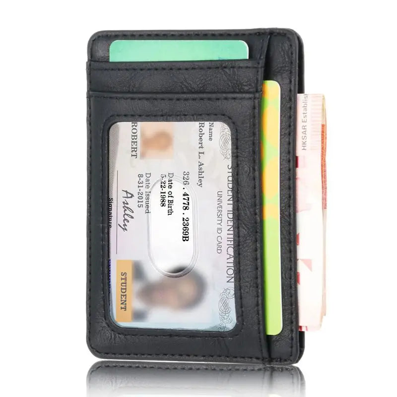 Slim RFID Blocking Leather Wallet Credit ID Card Holder Purse Money Case for Men Women Fashion Bag N15 19 Dropship