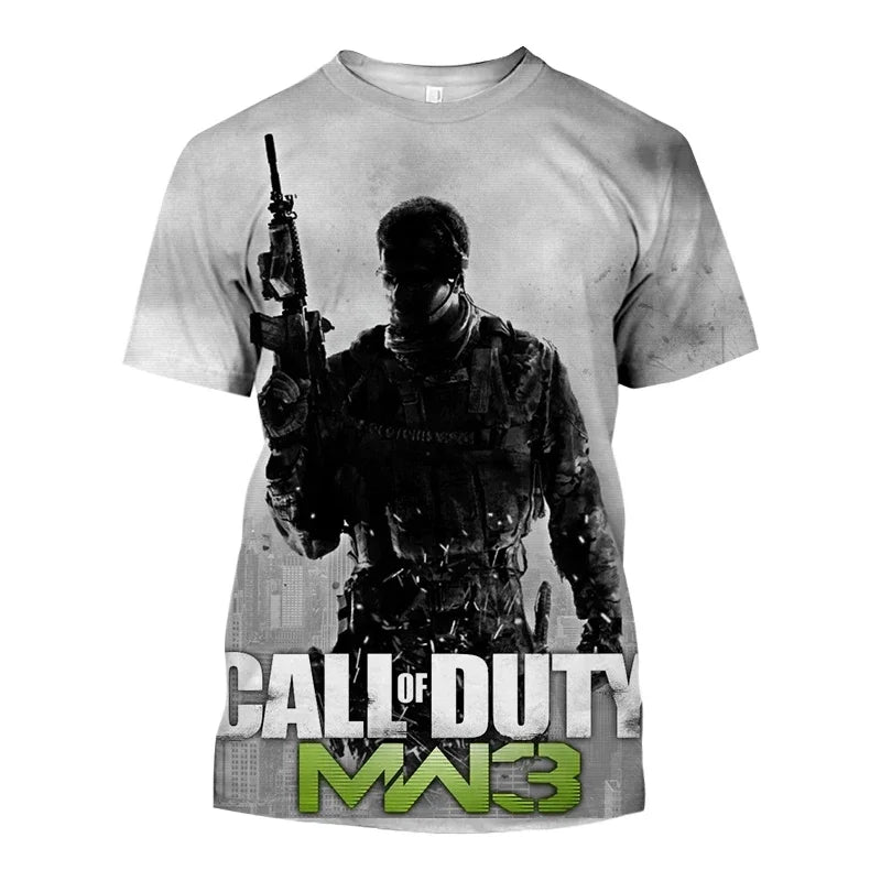 2024 Summer New Hot Call of Duty Game 3d Printed Men's T-shirt Fashion Casual Plus Size Loose Comfortable Breathable Top