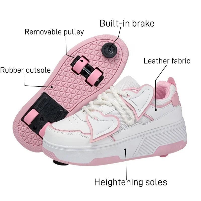 Roller Skate Shoes Kids Autumn Children Fashion Casual Sports Toy Gift Games Boys 4 Wheels Sneakers Girls Walking Boots