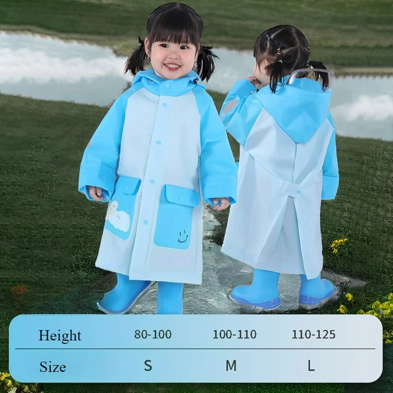 Children's Raincoats for Boys and Girls Rainproof Suits for Kindergarten and School Kids Cartoon Reflection Raincoat Kids 1pcs